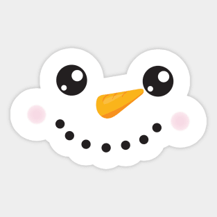 Christmas Snowman, White Snowman, Carrot Nose Sticker